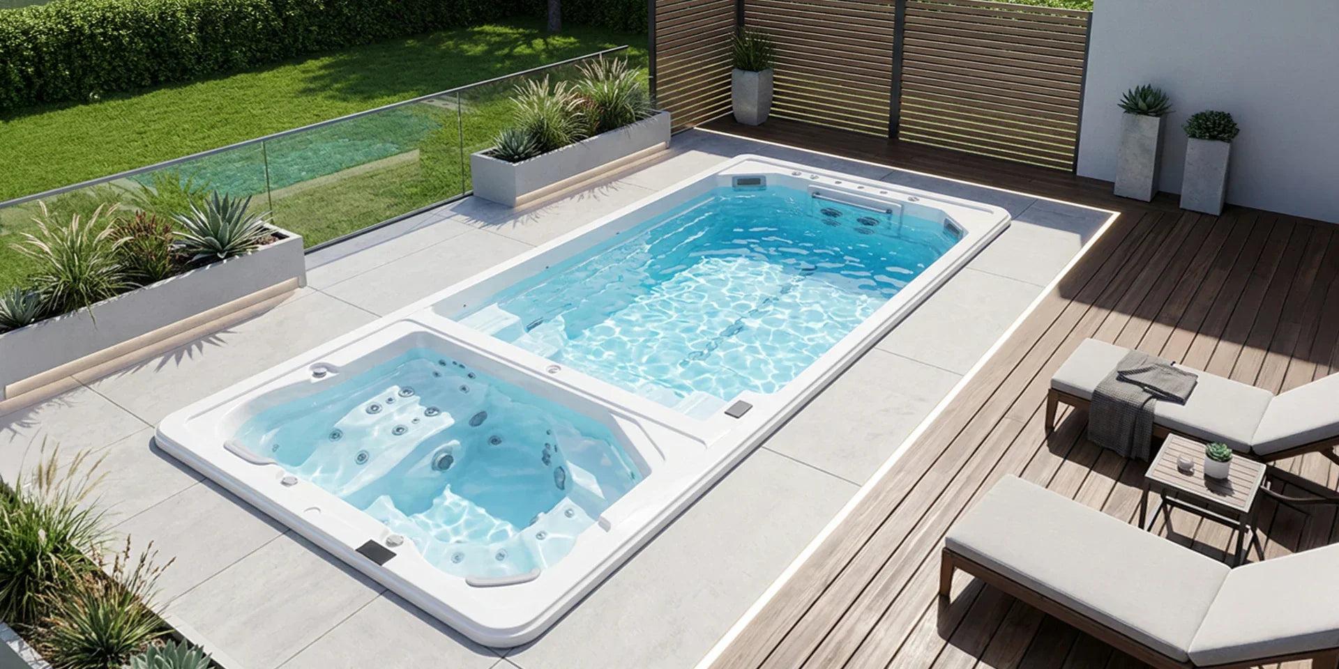 outdoor dual zone swim spa