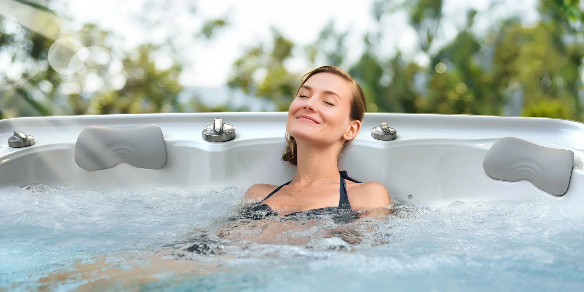 relax in outdoor spa hot tub