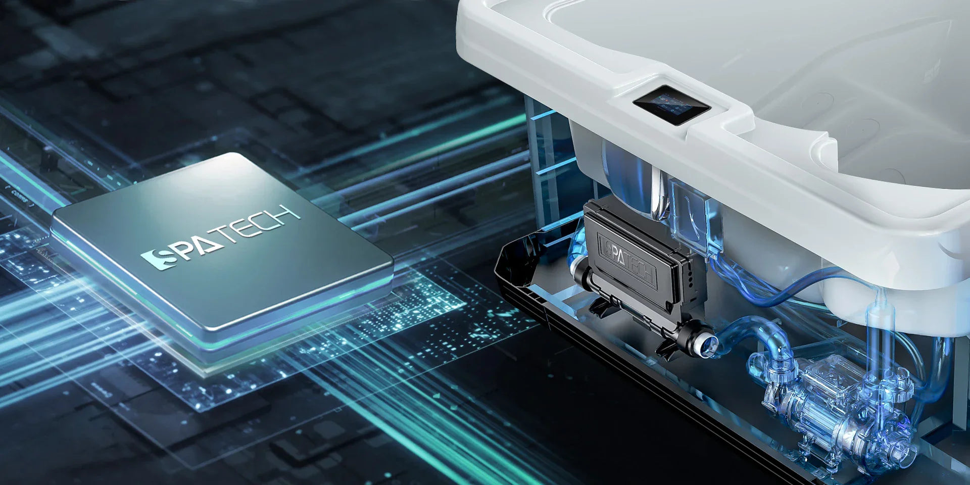 spa control system called Spatech from Crystal Island Spas