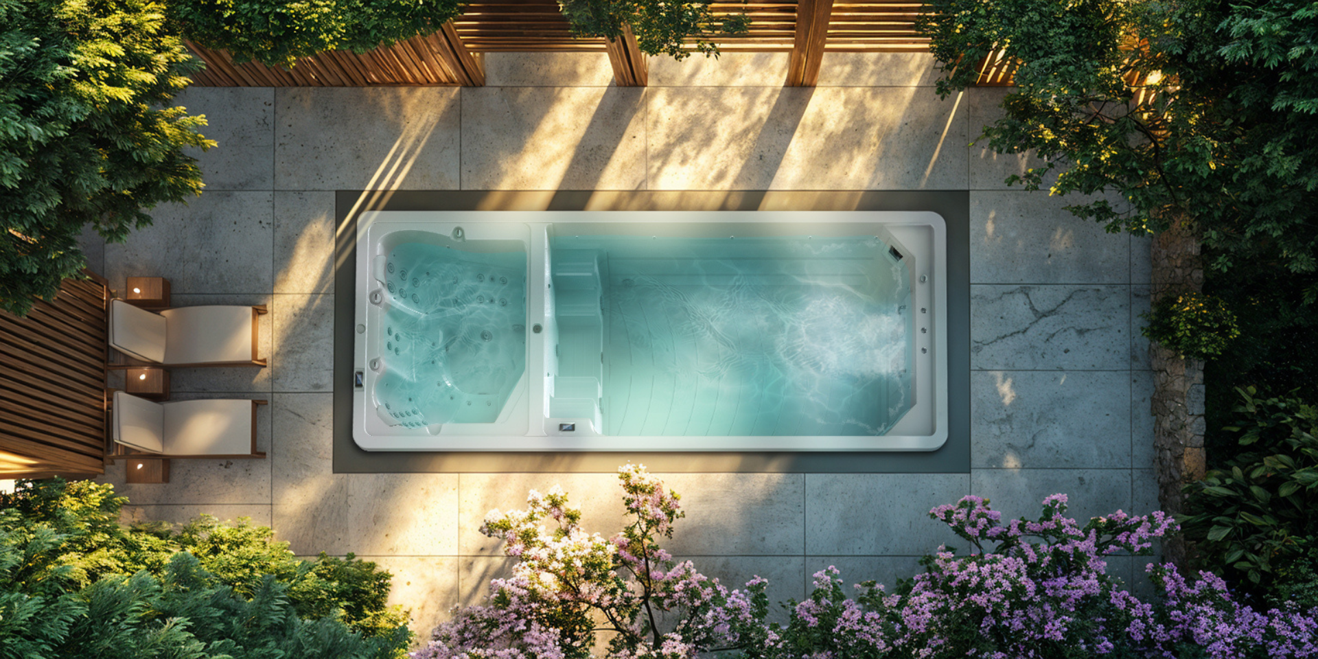 swim spa outdoor garden